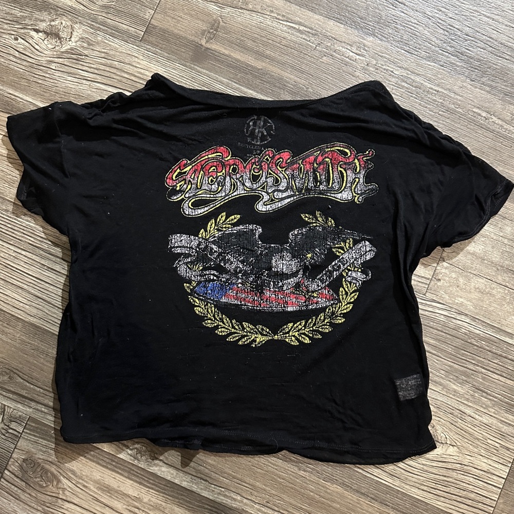 Recycled Karma Black Tee with Colorful Graphic